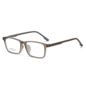 Gafas ópticas E Beauty Square para mujer, montura de acetato UV400, tamaño mediano, estilo artístico C3, marrón transparente - Product Image 2