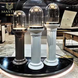 Vetrina per orologi di lusso di qualità di vendita calda vetrina vetrina in oro bianco da banco per gioielli in acciaio inossidabile - Product Image 1