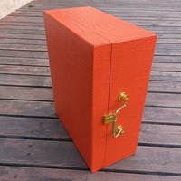 Étui en cuir de crocodile en cuir PU orange grande boîte cadeau pour cadeau avec boîte cadeau vide de logo personnalisé