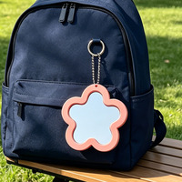 Miroir de maquillage compact personnalisable en PVC souple, impression UV, design portable, options multicolores, mignon, dessin animé, minimaliste