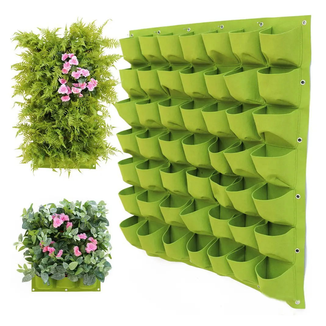 Indoor Outdoor Fabric Planter Wall-mounted Vertical Garden Planting Bag For Plants Grow Bags
