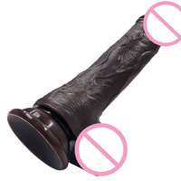 Control Remoto, Manos Libres, Ventosa, Un Toque, Dildo Grande Negro, Calefacción, Vibración Telescópica, Juguetes Sexuales para Adultos
