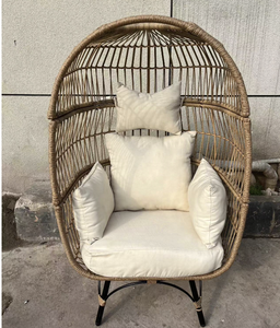 Sedia a dondolo di lusso in vimini a forma di uovo, sedia a dondolo in rattan per esterni, sedia lounge per il relax in giardino - Product Image 6