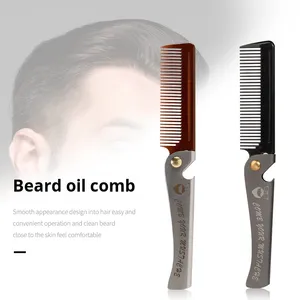 Pettine da uomo <span class=keywords><strong>a</strong></span> <span class=keywords><strong>denti</strong></span> rotondi in acciaio inossidabile pettine antistatico per baffi da taschino con pettine <span class=keywords><strong>a</strong></span> <span class=keywords><strong>denti</strong></span> <span class=keywords><strong>larghi</strong></span> - Product Image 2