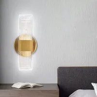 Miroir en acier inoxydable avant 3 couleurs claires applique montée pour chambre couloir escalier salle de bain pour salon LED acrylique applique murale