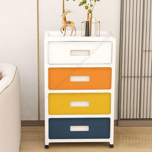 กล่องเก็บของแบบซ้อนได้พร้อมฝาปิดและล้อ ตู้เก็บของพับได้พร้อมลิ้นชักพลาสติกแบบมีล้อ สำหรับห้องนอนและห้องนั่งเล่น - Product Image 5