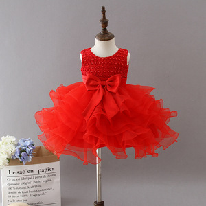 Robe <span class=keywords><strong>tutu</strong></span> blanche de style britannique pour filles de 1 an, robe de fête d'anniversaire mignonne pour bébé fille, robe d'été en tulle moelleux pour enfant avec bo - Product Image 3