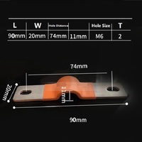 8 barres omnibus en cuivre flexibles pour batterie au lithium M6, 450V 280AH, interaxe de 74mm, pour transmission de puissance électrique 15A, 6 prises