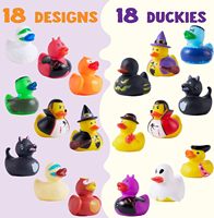 Jouets en plastique en forme de canards pour Halloween, friandises pour les enfants, remplissage de sacs à friandises, jouets de bain, cadeaux de fête, décorations, école