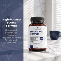 AegleWell Complexe de Magnésium en Capsules – Mélange Total de Bisglycinate, Citrate et Oxyde de Magnésium, Favorise la Récupération Musculaire, la Santé Osseuse et le Sommeil