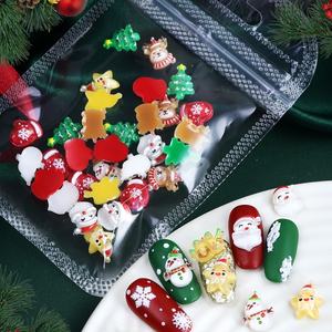 30 piezas 3D Navidad 30 piezas resina armadura accesorios muñeco de nieve alce <span class=keywords><strong>manicura</strong></span> decoraciones árbol transfronterizo <span class=keywords><strong>manicura</strong></span> <span class=keywords><strong>francesa</strong></span> - Product Image 1