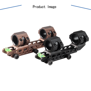 Supporto Integrato per Cannocchiale 25.4/30mm con Doppio Anello, Adattatore da Caccia per Weaver da 20mm con Livella a Bolla Nero/Marrone - Product Image 1