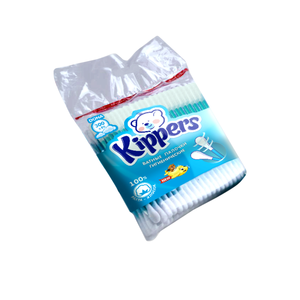Coton-tiges Kippers 100 pièces, doux et hygiéniques, emballage PE, double embout, pour le nettoyage des oreilles - Product Image 1