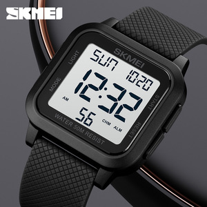 Skmei 1894 PU banda impermeable electrónico moda esfera cuadrada hombres de negocios <span class=keywords><strong>reloj</strong></span> Relogio Masculino EL Light Countdown Relojes - Product Image 4