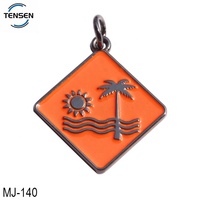Breloque en métal personnalisée avec logo, pendentif de créateur pour collier, étiquette métallique pour bracelet, breloque de chaîne, accessoire de bijoux en alliage