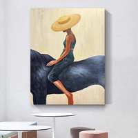 Art mural abstrait rétro Wabi Sabi minimaliste moderne, peinture à l'huile sur toile personnalisée de luxe, taille personnalisée, décoration murale originale