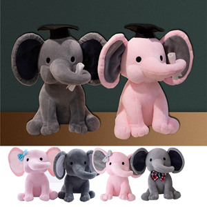 Oyuncaklar mini küçük yumuşak doldurulmuş hayvan peluş bebek dekorasyon mezuniyet kap hediye fil öğrenciler için - Product Image 3