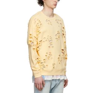Pull en coton surdimensionné jaune super délavé, nouveau design pour hommes - Product Image 2