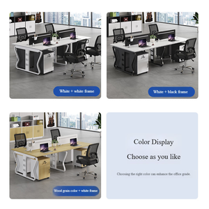 Escritorio de Oficina Moderno para 2, 4 o 6 Personas con Divisiones, Mesa de Computadora Modular para Personal con Gabinetes para Oficina Abierta - Product Image 3