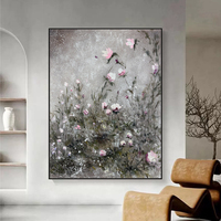 Grande peinture à l'huile abstraite de fleurs peinte à la main, tableau de fleurs classiques sur toile, art mural pour la décoration du salon