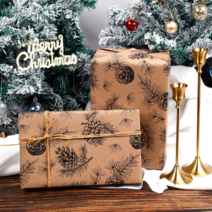 Wholesale 80g Double-Sided <b>Kraft</b> Print <b>Christmas</b> Custom 43cm X 10m Roll <b>Wrapping</b> <b>Paper</b> for Packaging - Product Image 6
