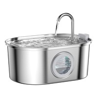 Fuente para Mascotas de Acero Inoxidable Antiacné, 3.2L, Doble Boquilla, Libre de BPA, Filtro Silencioso, OEM, Venta al Por Mayor