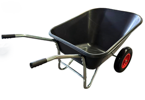 Chariot à roues à cadre galvanisé séparé de 200 L avec grande benne <span class=keywords><strong>en</strong></span> polyéthylène, 2 roues, pour l'utilisation dans la cour et le <span class=keywords><strong>jardin</strong></span>, provenant du fabricant OEM - Product Image 3