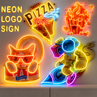 Light up duvar dekor kişiselleştirilmiş özel Logo Bar için ışık odası restoran Neon burcu özel kapalı Flex şirket logosu burcu