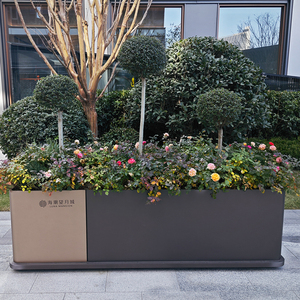 カスタマイズ可能なモダンメタル屋外プランター、シャビーシックスタイル、家庭菜園、街路庭園、大型プランター、植木鉢＆プランター - Product Image 2