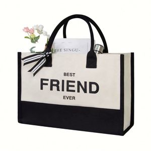 Custom Print Logo Cotton Large Shopping White Canvas Tote Bag With <b>Pocket</b> and Zipper - Product Image 2