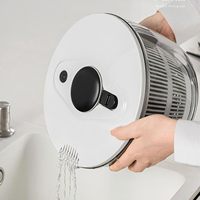 3L 5L Grote Plastic Saladeslinger met Witte Deksel en Kom Handmatige Fruit- en Groente Droger Spinner Wasmachine Reinigingsslinger Keukenhulpje