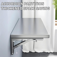 Étagère murale pliable moderne en acier inoxydable robuste à un seul niveau pour cuisine et bibliothèque