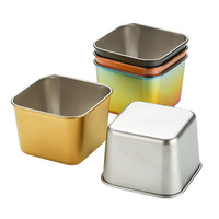 Plat de service carré miniature de luxe personnalisé en acier inoxydable SUS 304, doré, durable, pour sauces et salades, idéal pour les restaurants et les hôtels