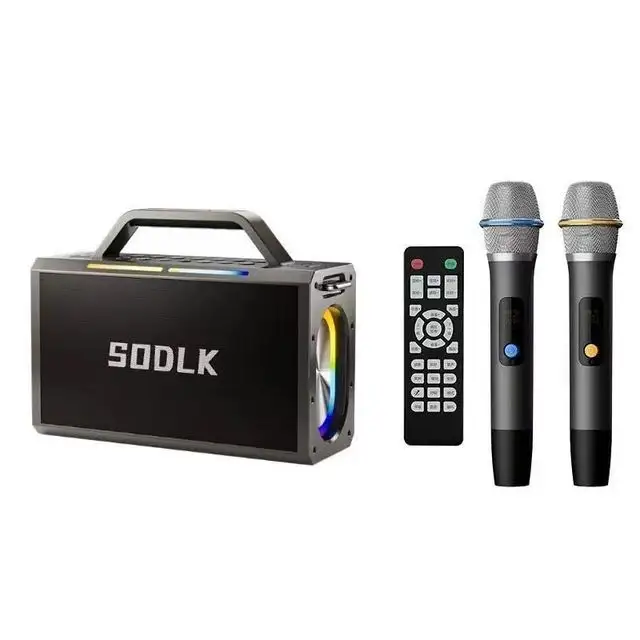 SOOLK S1115 Alto-falante de alta potência sem fio com dente azul, sistema de som para Karaokê ao ar livre, 4 alto-falantes, subwoofer, bateria de 24000mAh, 200W