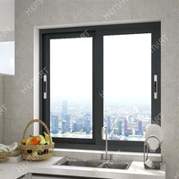 Fenêtre coulissante horizontale en aluminium moderne pour résidence, grande fenêtre coulissante à panneaux de verre