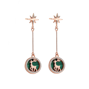 RINNTIN HOE17 Fine vente en gros boucles d'oreilles de Noël doux et belle femme cadeau de vacances <span class=keywords><strong>orignal</strong></span> pendentif boucles d'oreilles - Product Image 1