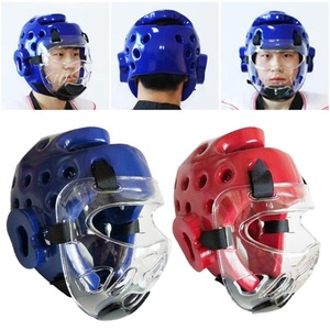 Casque de karaté, équipement de protection de la tête pour le kickboxing, protège-oreilles, protège-tête MMA Taekwondo avec cage - Product Image 3