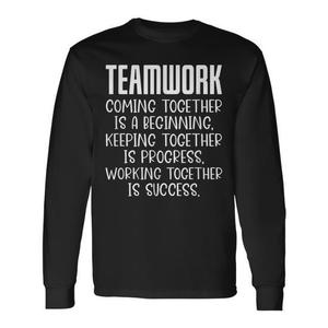 Camiseta de manga larga para trabajo en equipo, camiseta con cita motivacional para empleados del equipo - Product Image 1