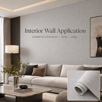 Tissu mural texturé, revêtement mural décoratif, faible élasticité, découpe sur mesure, tissu mural intérieur pour hôtel, salon, bureau