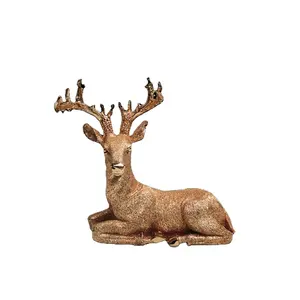 Beeldhouwbedrijf Home Decor Accessoires Goud Hert Dieren Beelden Hars Ambachtelijke Beeldjes