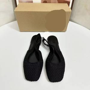 <span class=keywords><strong>Sandales</strong></span> d'été plates à bout rond tressées avec bride et style ajouré pour femme - Product Image 6