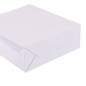 Sacs en papier de luxe blancs personnalisés avec logo imprimé pour boutiques de détail et cadeaux, avec poignée en ruban - Product Image 6