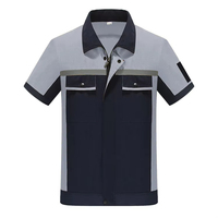 Usine directe conception personnalisée champ de pétrole lave-auto pilote manches courtes vêtements de travail uniformes durables hauts vêtements de travail
