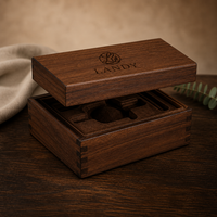 Boîte d'aromathérapie rectangulaire en bois de noyer de luxe et étui pour brûleur d'encens avec gravure laser pour commandes personnalisées - Décoration parfumée pour la maison, cadeau