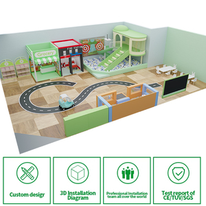 Aire de jeux intérieure pour enfants, Château de jeu, Centre de jeux d'intérieur, Petite aire de jeux intérieure avec toboggan et piscine à balles - Product Image 2