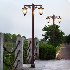 Lampadaire de cour à usage domestique, style chinois, 220V, LED extérieur étanche IP65, nouveau modè<span class=keywords><strong>le</strong></span> pour villa rurale, lumière ultra-lumineuse de 3 mètres - Product Image 1