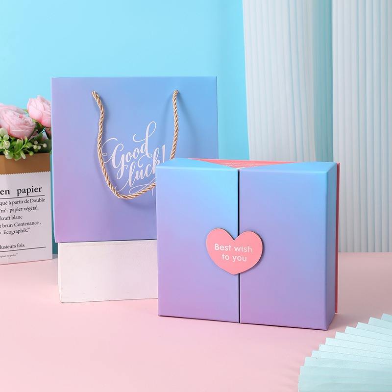 Packaging Gradient Color Valentine Gift Box Double Door,Heart Gradient Empty,In Stock Wholesale ...