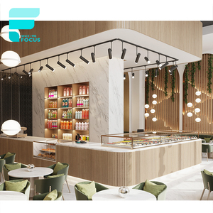 เคาน์เตอร์ร้านกาแฟเชิงพาณิชย์พร้อมกระจกนิรภัยเฟอร์นิเจอร์ร้านอาหารคาเฟ่ร้านกาแฟเก้าอี้โต๊ะคาเฟ่