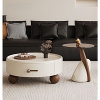 Table basse en bois minimaliste moderne nordique avec rangement, table de salon scandinave pour petits espaces