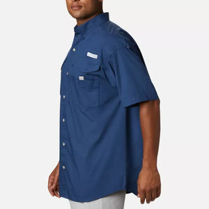 เสื้อโปโลผ้าเจอร์ซีย์ไนลอนสีพื้นลายทางสีแดงลายปลาคอรัลทรูท ยี่ห้อ Upf ประเทศกัวเตมาลา คอปกปลา ทรงดรายฟิต ติดกระดุม สำหรับตกปลา - Product Image 3